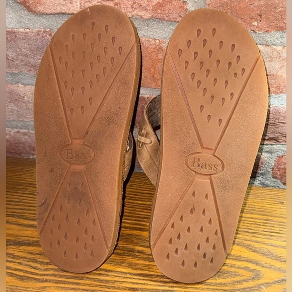 Bass Men's Barbados Thong Sandal Brown Leather Cushioned Arch Support Size 10M - Picture 3 of 3